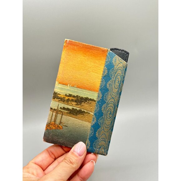 Vintage Zemliya Rice Paper Japan Pocket Mirror Comb Compact Collectible Souvenir - Picture 7 of 7